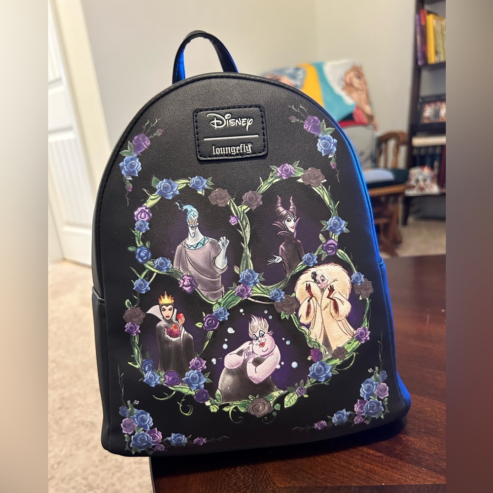 Loungefly Disney Villains Dark Flowers Mini Backpack Maleficent Hades Yzma Scar